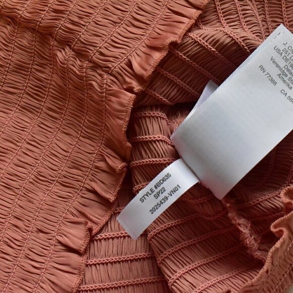 J. Crew Square Neck Pink Satin Smocked Blouse Top Size S - Picture 12 of 12